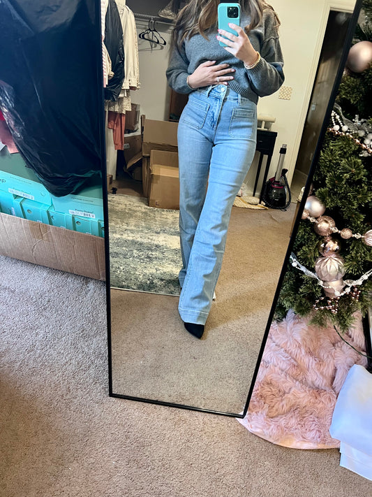 FLYING MONKEY - 90'S VINTAGE SUPER HIGH RISE FLARE JEANS