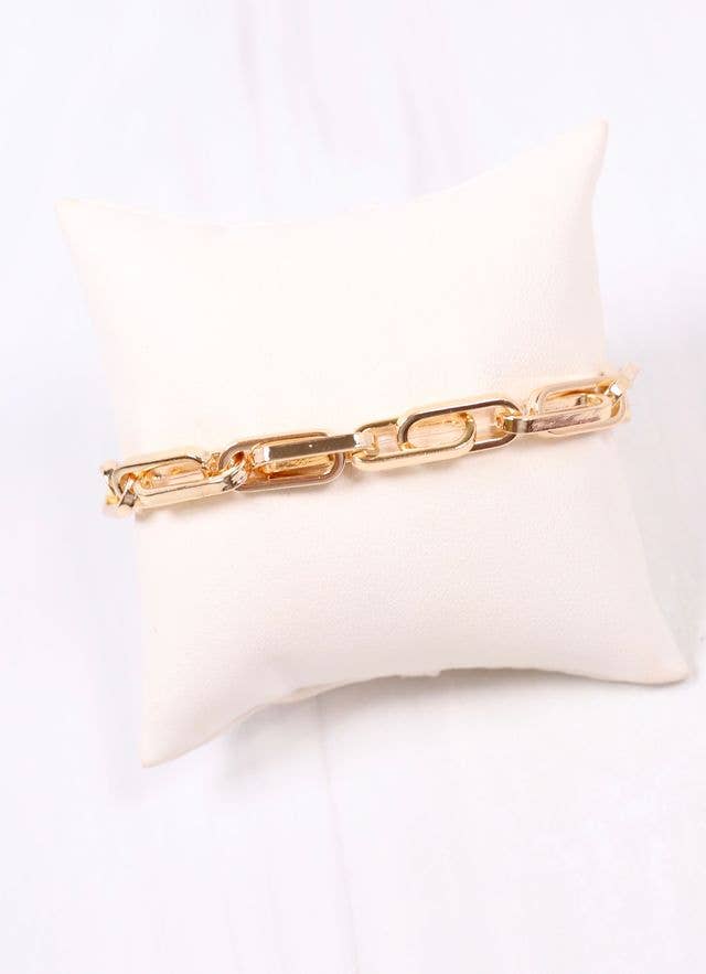 Caroline Hill - Rabson Link Stretch Bracelet GOLD