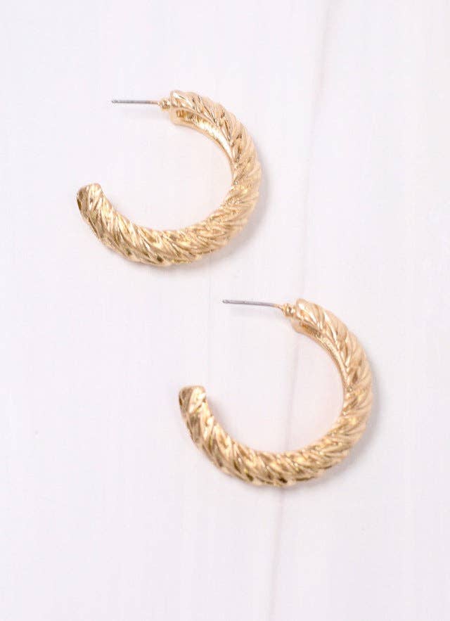 Benoit Textured Hoop Earring