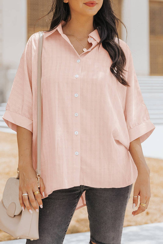 Threaded Pear - Paula Button Front Dolman Sleeves Shirt