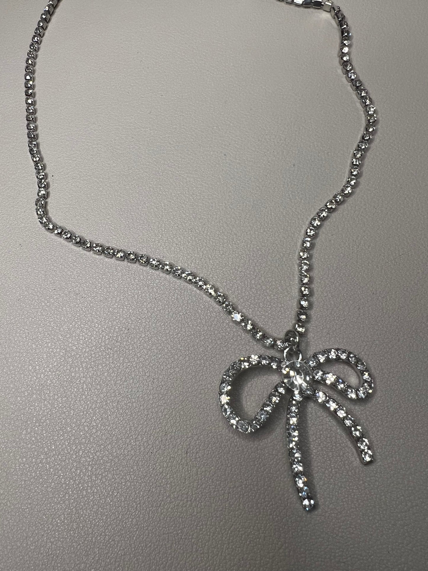 Silver Bow Necklace