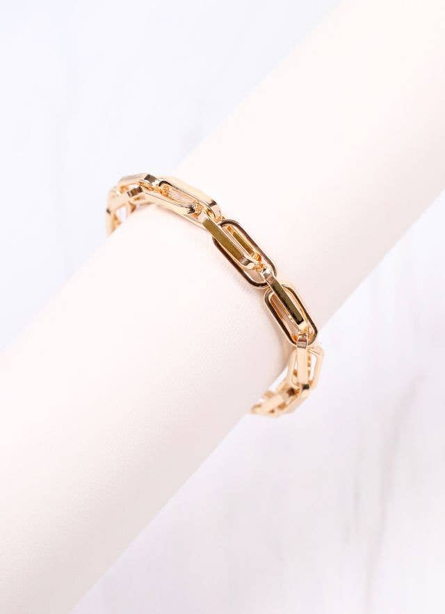 Caroline Hill - Rabson Link Stretch Bracelet GOLD