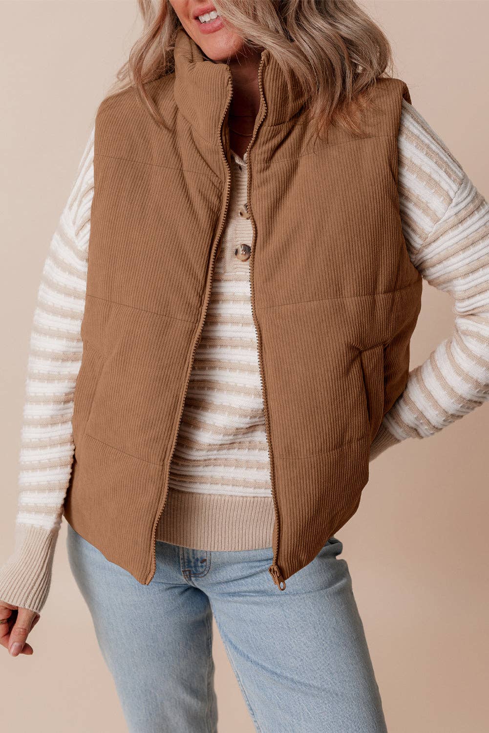 Natalia Corduroy Puffer Vest