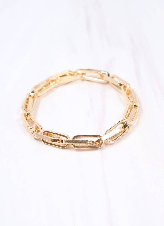 Caroline Hill - Rabson Link Stretch Bracelet GOLD